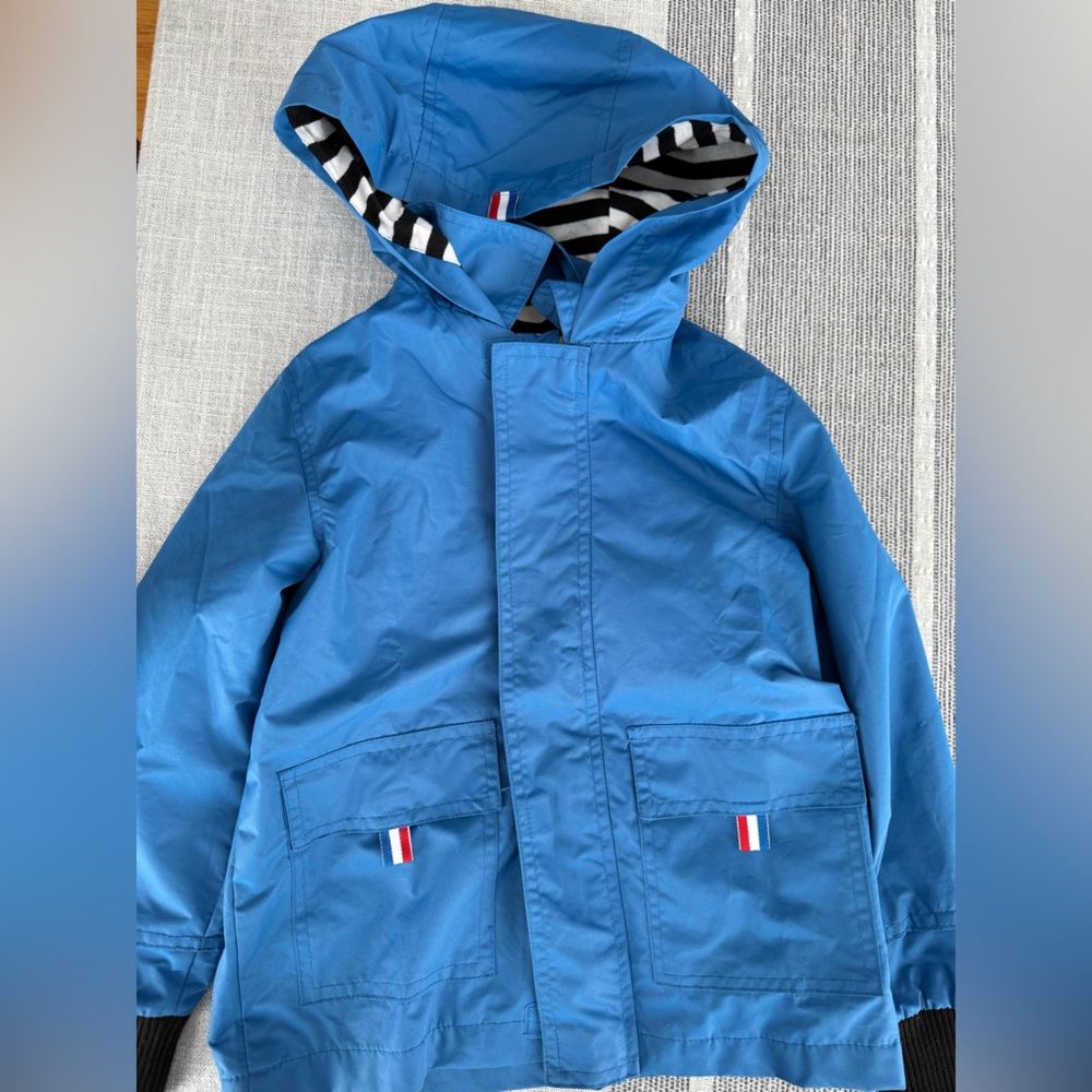 Blue Kids Jacket with Striped Lining